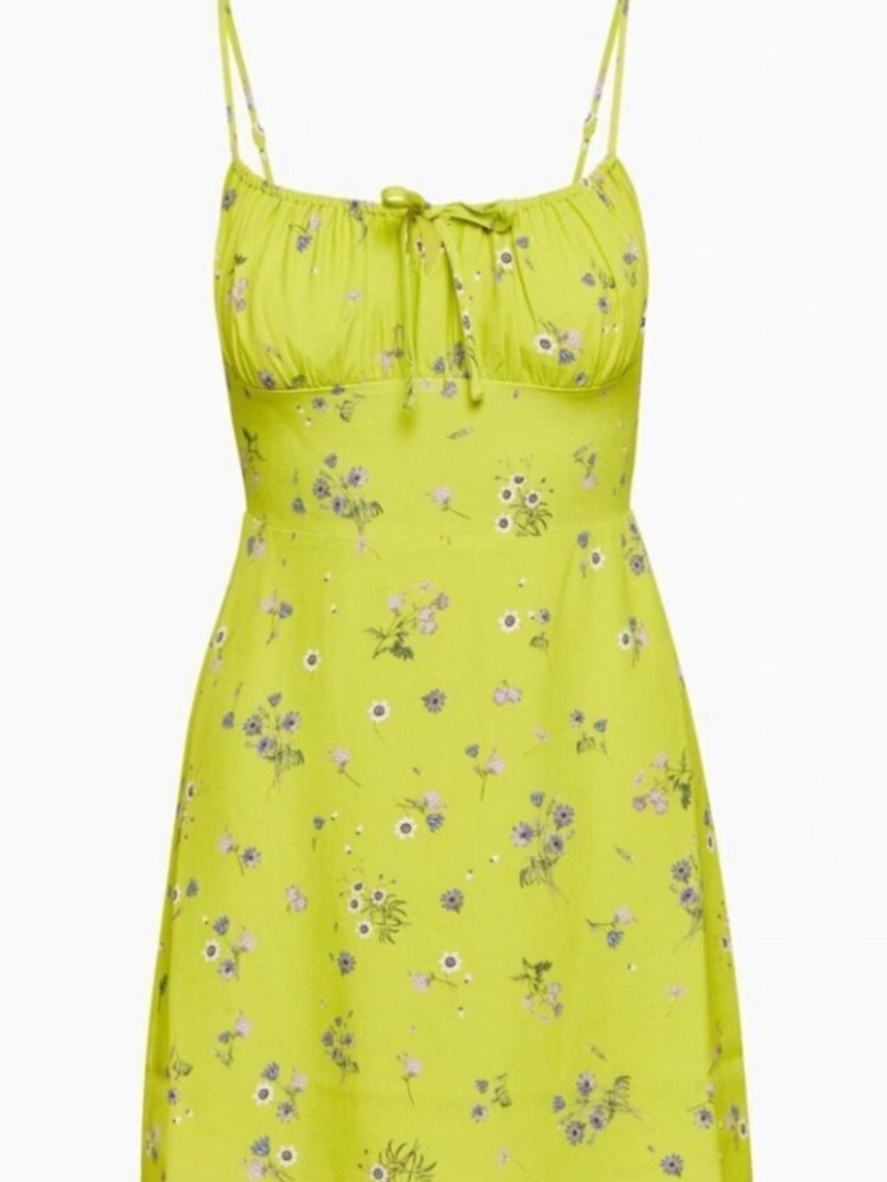 Aritzia Sunday Best Delilah Smocked Mini Dress Green Floral Size Large - Picture 3 of 11